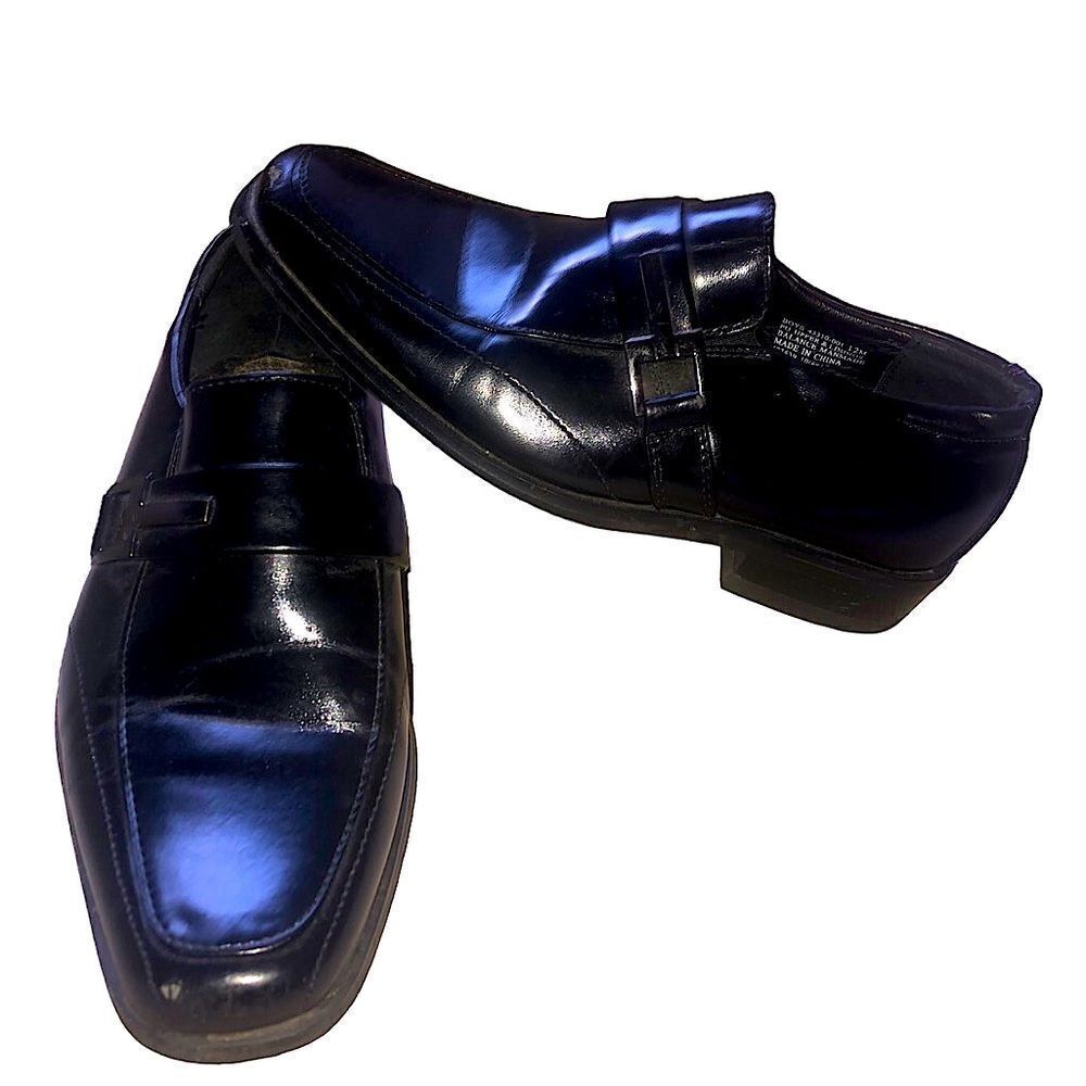 🔥Stacy Adams dress shoes size 12 months in black and silver hardware